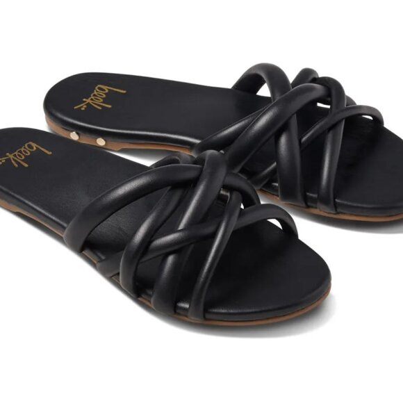 beek Shoes - NEW BEEK Leather Puffback Flat Sandals black for women 763mn